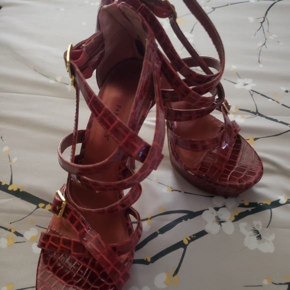 Just Fab by Jessie Red Snake Skin Print Heels 👠 😍 - Picture 4 of 11